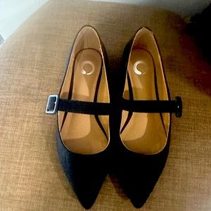 Black pointy toe flats women’s shoes